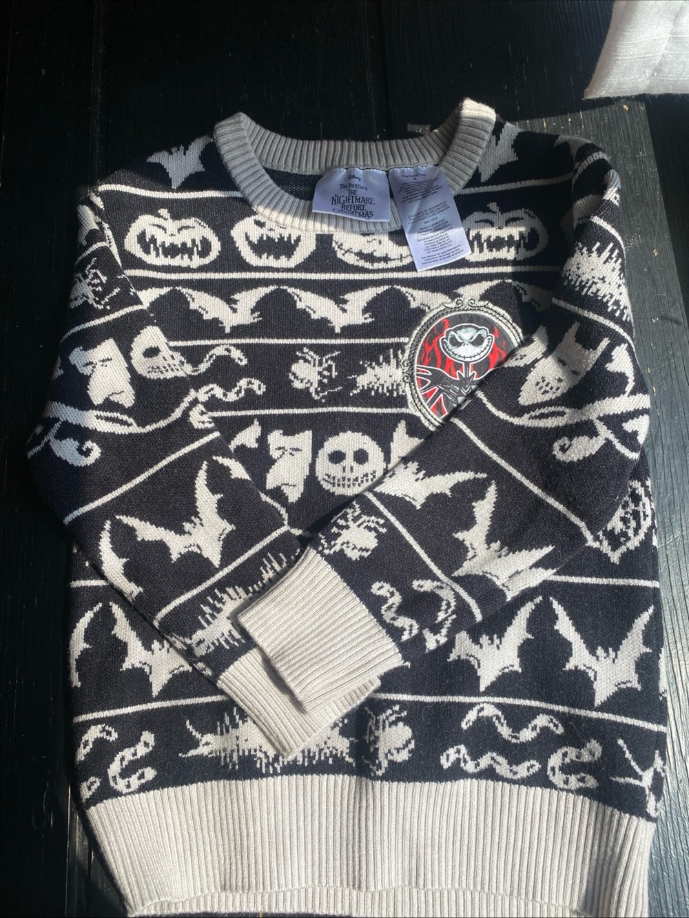 Loungefly Black and Cream Nightmare Before Christmas Sweater